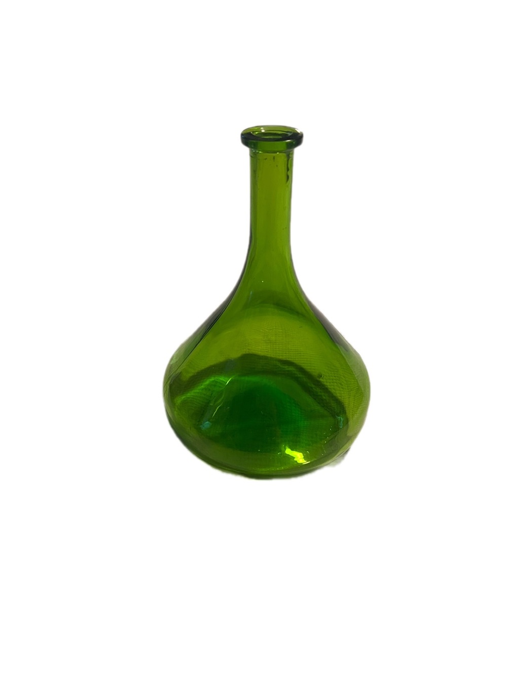 Mid-Century Modern Green Glass Vase - Elegant Boho Decanter Centerpiece